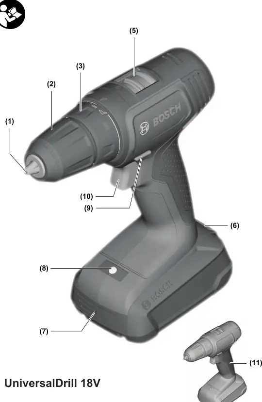 UniversalDrill 18V components diagram