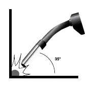 Recommended torch angle