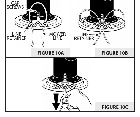 Mower line replacement steps