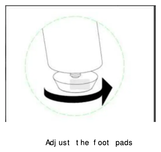 Adjusting the foot pads for stability.