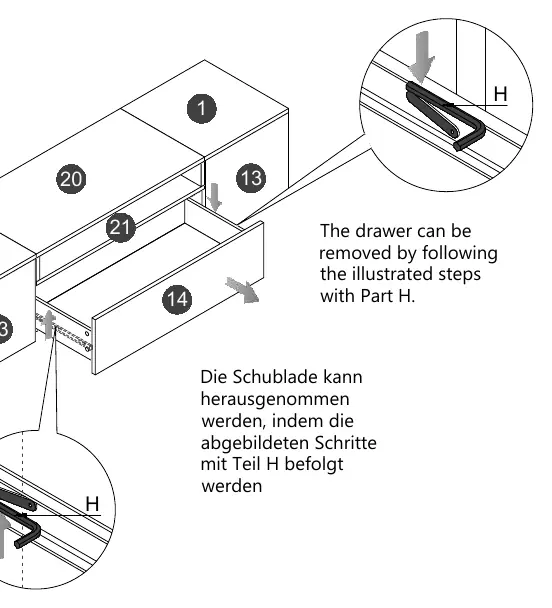 Drawer removal procedure