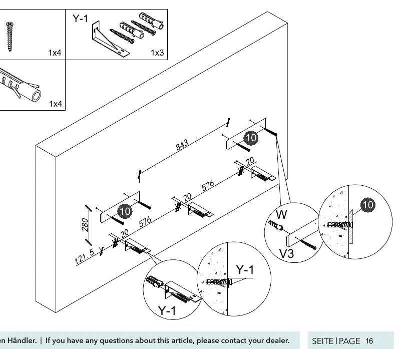 Wall mounting procedure