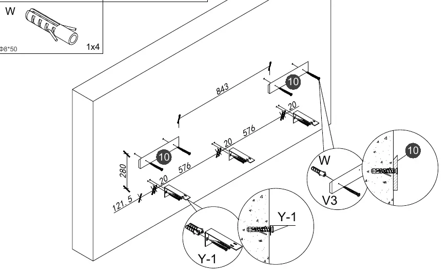 Wall mounting instructions