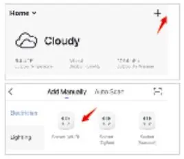 App interface for adding devices