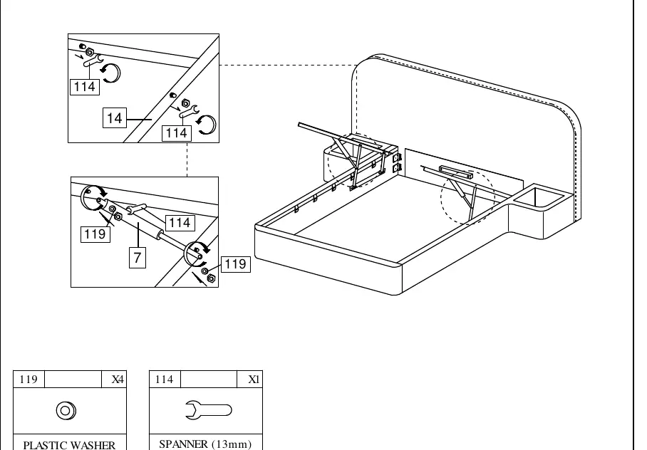 Step 9: Gas spring installation