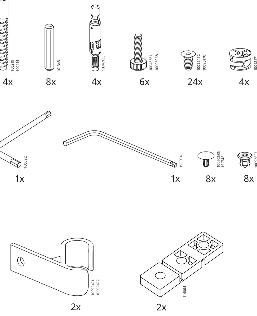 Hardware components list