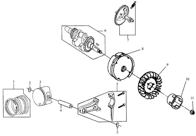 Crankshaft and camshaft assembly