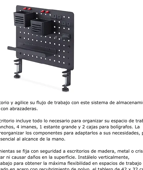 Modular desk pegboard with clamp mount