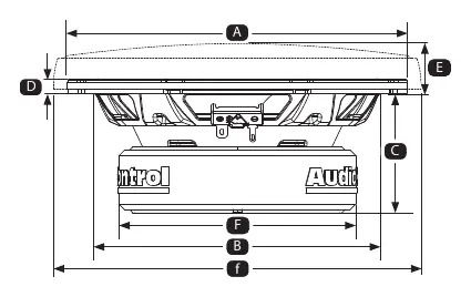 Dimensions diagram for the PNW-65 speaker.