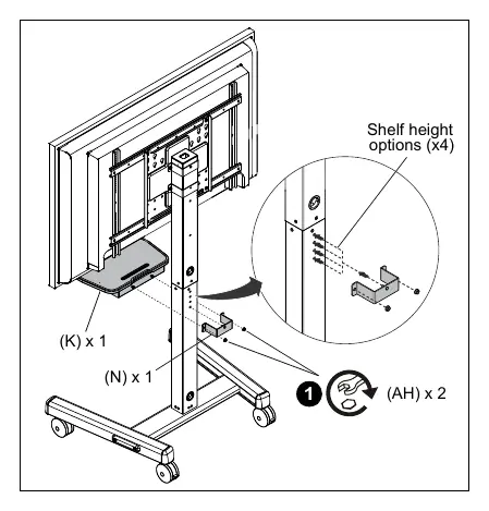 Installing the shelf assembly to the lower column.