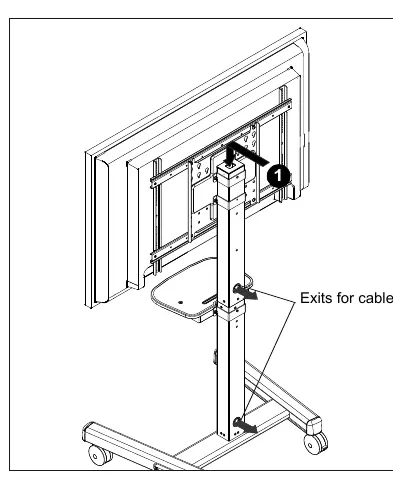 Routing cables through the cart column.