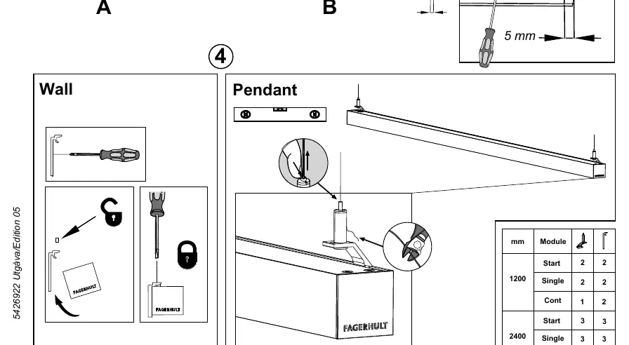 Step 4: Wall vs Pendant mounting configuration