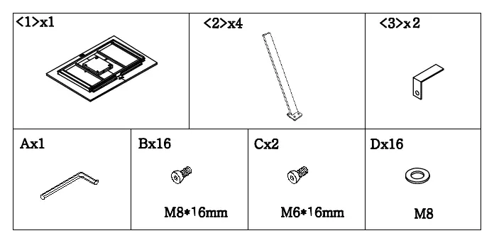 Parts list and hardware identification