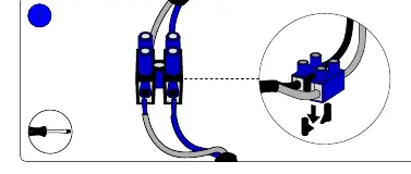 Connecting the electrical wires.