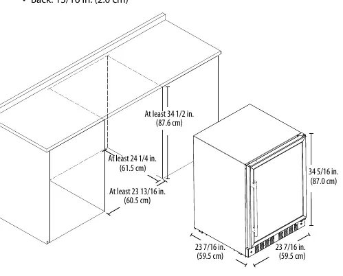 Ventilation and dimensions