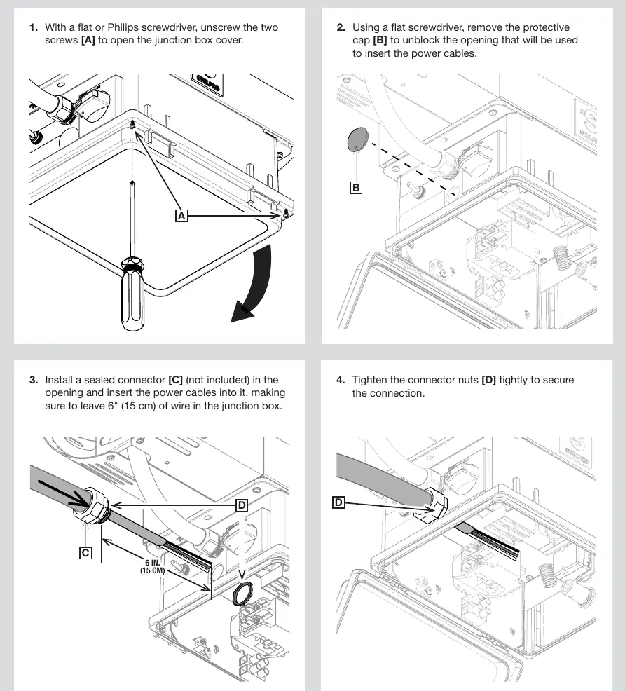 Electrical wiring connection steps