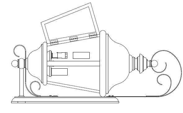 Assembly diagram showing the mounting strap and fixture backplate alignment.