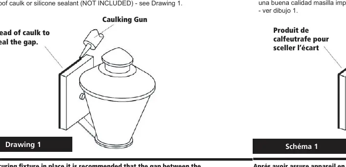 Caulking instructions for weatherproofing