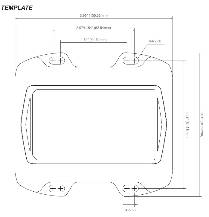 Drilling template for mounting the controller.