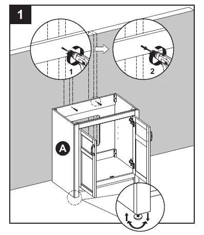 Securing the vanity to the wall