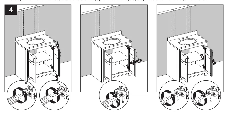Door hinge adjustment points