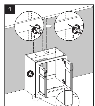 Mounting the vanity to the wall