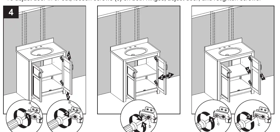 Door hinge adjustment points