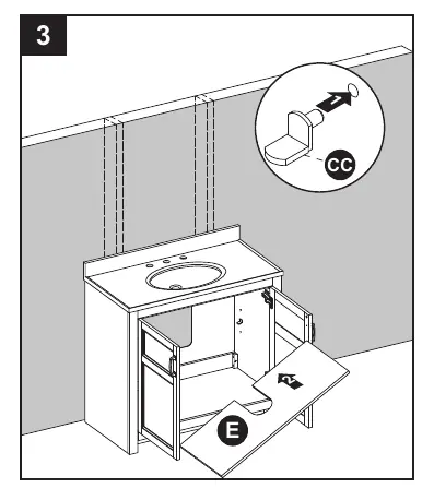 Installing shelf pins and the shelf.