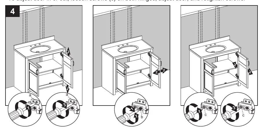 Adjusting door hinges.