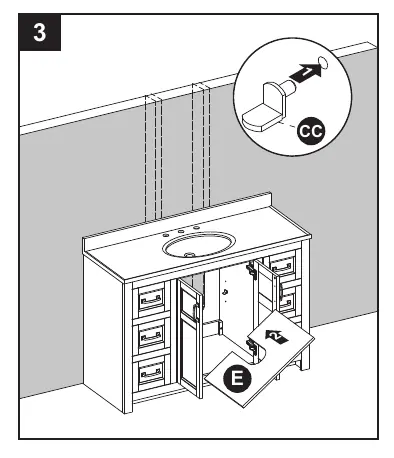 Installing the shelf.