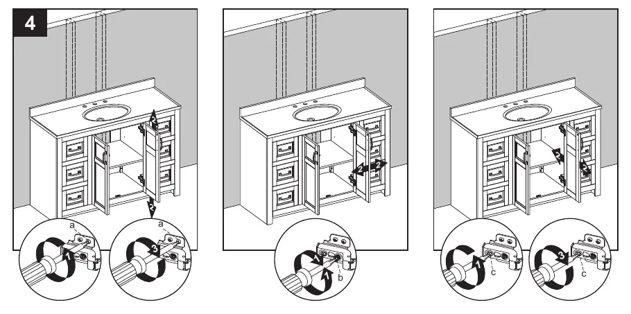 Adjusting the door hinges.