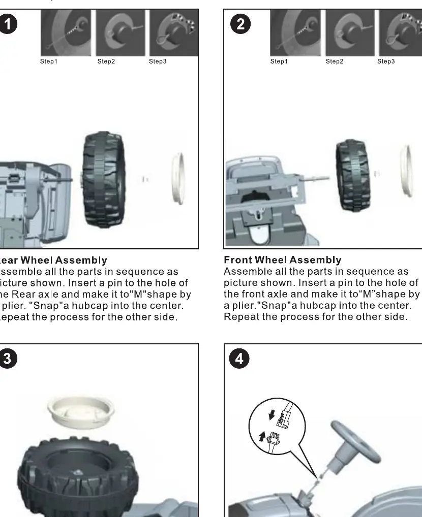 Wheel and Steering Wheel Assembly
