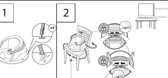 Attaching the booster seat to a chair