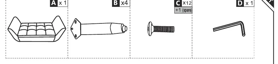 Parts list for the storage bench