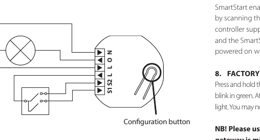 Wiring diagram for the Heatit ZM Single Relay 16A