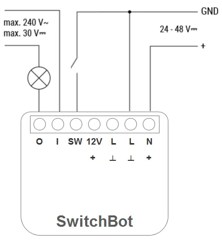 Wiring diagram for 24-48V DC power supply
