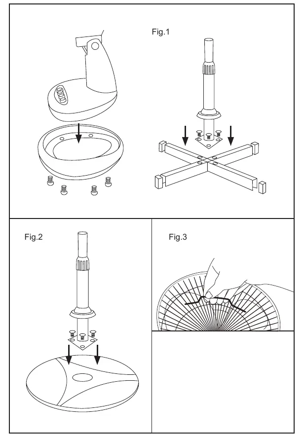 Assembly steps for base and grill.