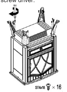 Assembly diagram for the feet