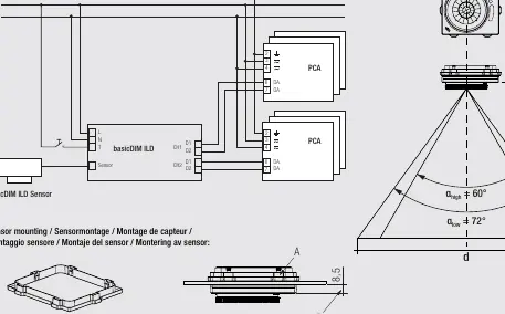Wiring diagram for basicDIM ILD sensor and module