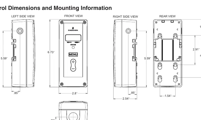 Control Dimensions and Mounting Information