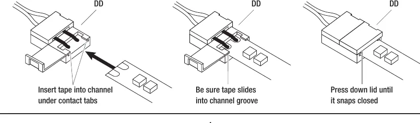 How to use the snap connectors to join LED tape sections.