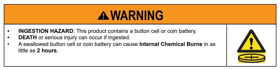 Battery ingestion hazard warning