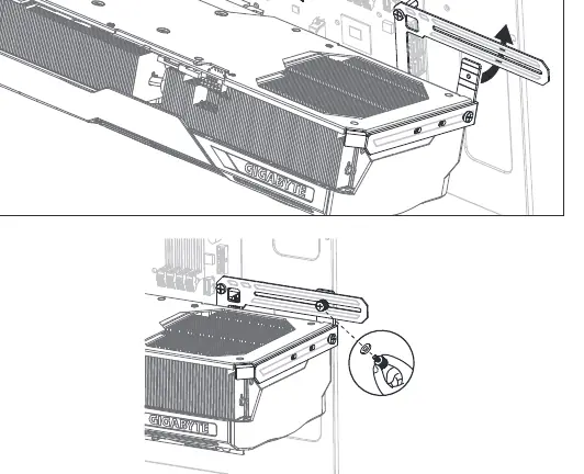 Final assembly of the graphics card and bracket.