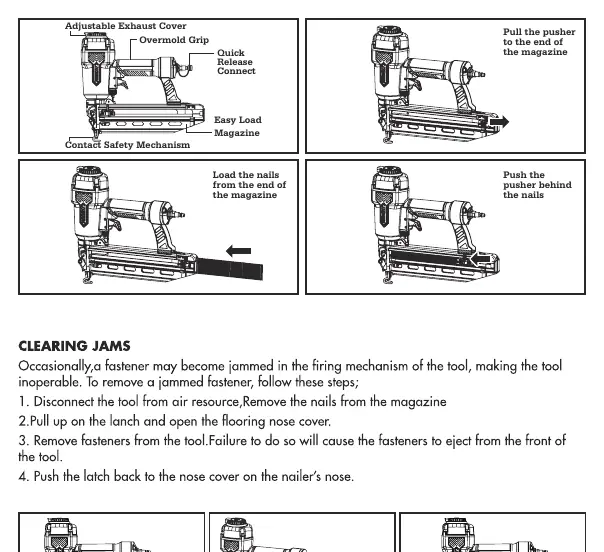 Loading and jam clearing procedures