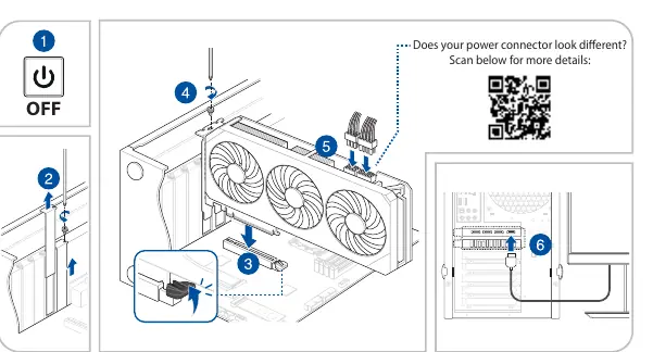 Graphics card installation steps