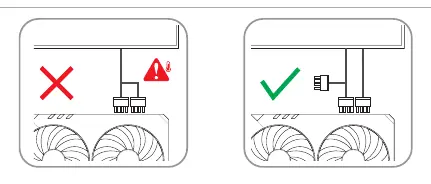 Correct vs Incorrect power cable connection