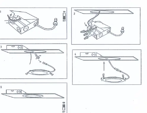 Installation steps for the LED recessed light kit.