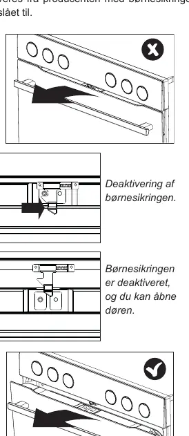 Child safety lock operation