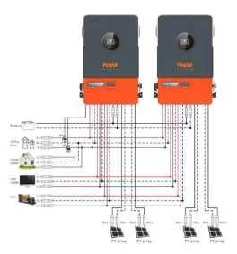 Wiring diagram for split-phase parallel connection