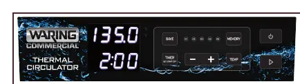 Control panel of the WSV16 thermal circulator.